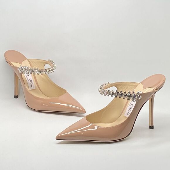 Jimmy Choo Bing 100MM Embellished Patent Leather Mules size 36 - Picture 11 of 15